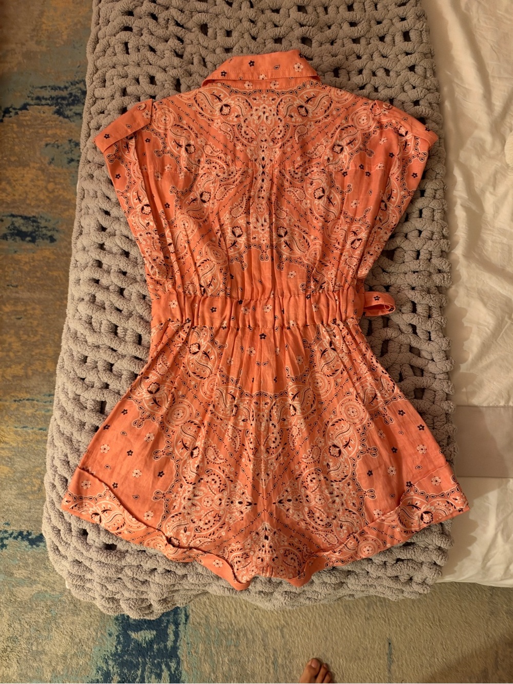 Zimmermann Coral Bandana Print Linen Playsuit - Picture 2 of 3